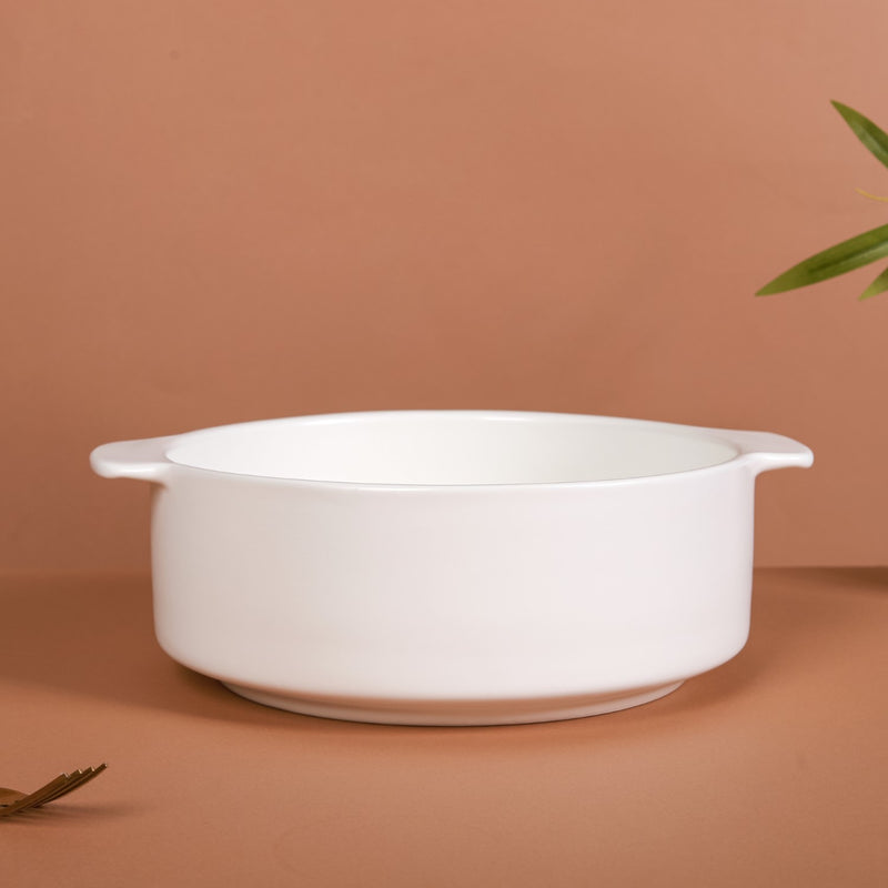 Ceramic Casserole Pots White 2 L - Baking Dish