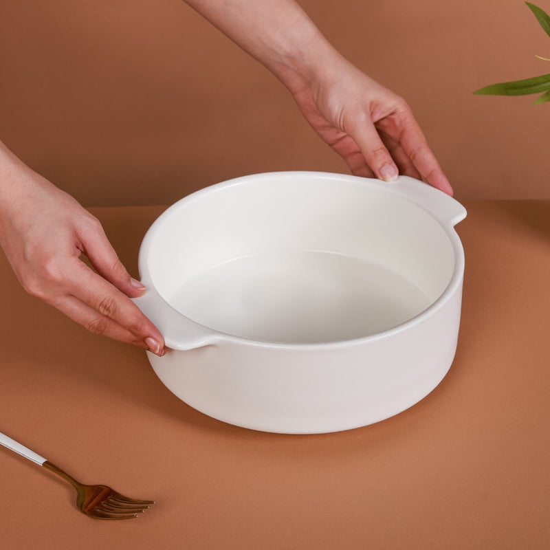 Ceramic Casserole Pots White 2 L - Baking Dish