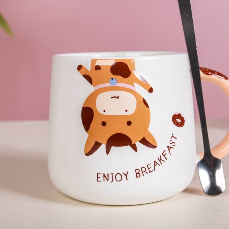 Cartoon Mug With Lid- Mug for coffee, tea mug, cappuccino mug | Cups and Mugs for Coffee Table & Home Decor