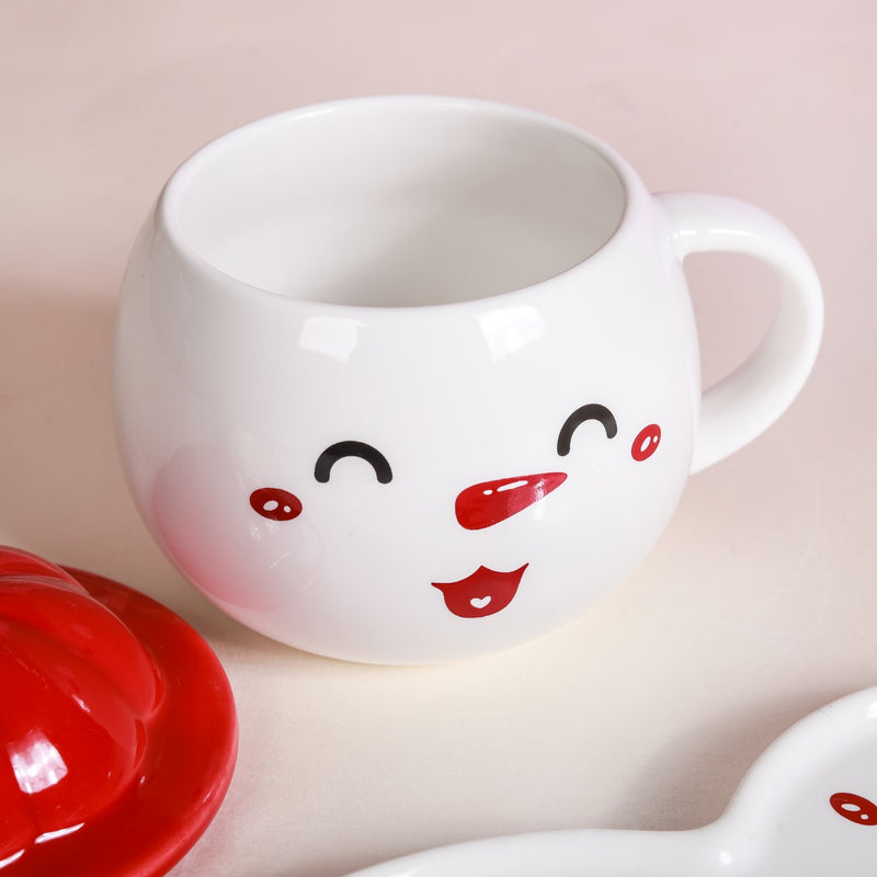 Snowman Plate And Cup Set- Mug for coffee, tea mug, cappuccino mug | Cups and Mugs for Coffee Table & Home Decor