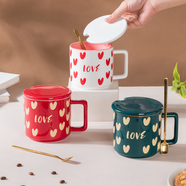 Heart Handle Mug- Mug for coffee, tea mug, cappuccino mug | Cups and Mugs for Coffee Table & Home Decor