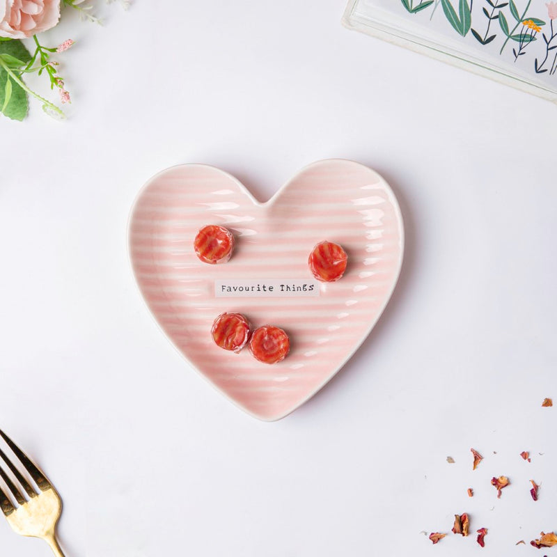 Small Heart Starter Plate Pink - Ceramic platter, serving platter, fruit platter | Plates for dining table & home decor