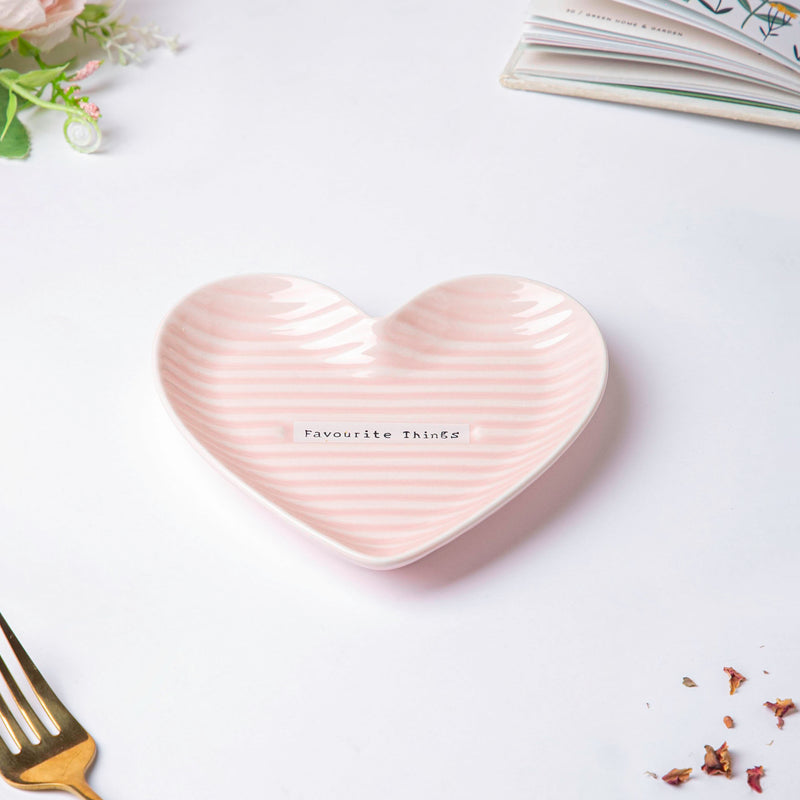Small Heart Starter Plate Pink - Ceramic platter, serving platter, fruit platter | Plates for dining table & home decor