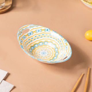 Mandala Ceramic Abstract Baking Bowl With Handle