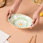 Mandala Criss-Cross Baking Dish With Handle - bakeware, non stick, cookware, ceramic bakeware 
