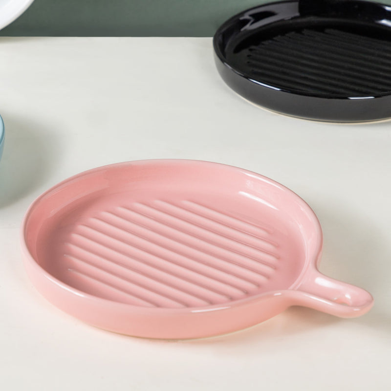 Round Grill Plates - Ceramic platter, serving platter, fruit platter | Plates for dining table & home decor