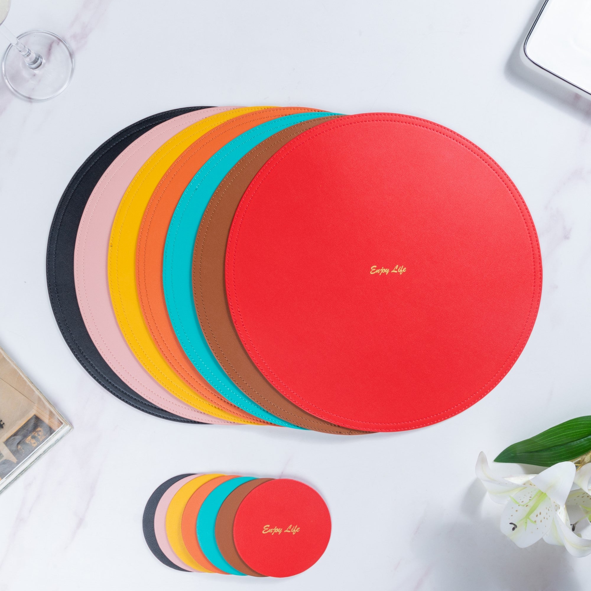 Round Mat And Coaster Set Online - Premium Table Mat | Nestasia