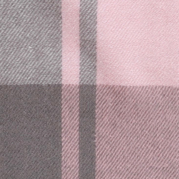 Plaid Pink And Grey Winter Blanket Scarf