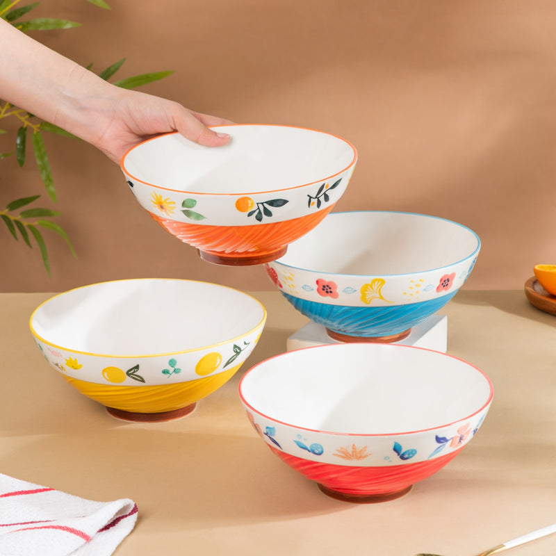 Colorful Serving Bowl - Large - Bowl, ceramic bowl, serving bowls, noodle bowl, salad bowls, bowl for snacks, large serving bowl | Bowls for dining table & home decor