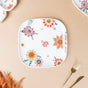 Square Dinner Plate Floral - Serving plate, rice plate, ceramic dinner plates| Plates for dining table & home decor