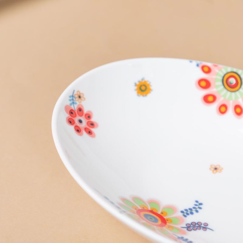 Oval Floral Bowl - Bowl, ceramic bowl, serving bowls, noodle bowl, salad bowls, bowl for snacks, large serving bowl | Bowls for dining table & home decor