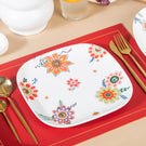 Square Dinner Plate Floral