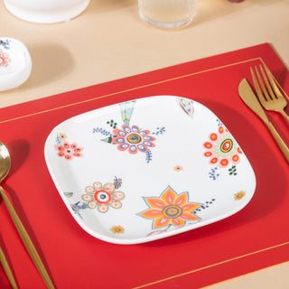 Square Snack Plate Floral