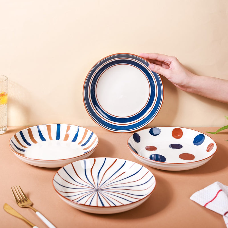 Meraki Ceramic Deep Dish - Serving plate, pasta plate, lunch plate, deep plate | Plates for dining table & home decor