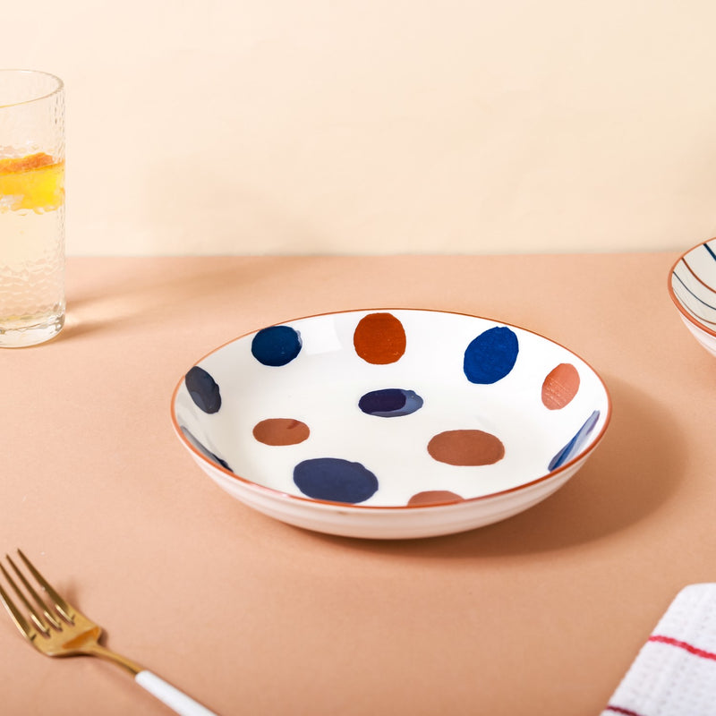 Meraki Ceramic Deep Dish - Serving plate, pasta plate, lunch plate, deep plate | Plates for dining table & home decor