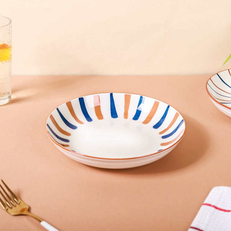 Meraki Ceramic Deep Dish - Serving plate, pasta plate, lunch plate, deep plate | Plates for dining table & home decor