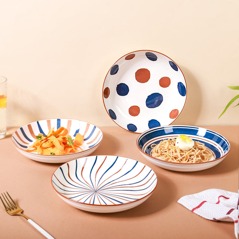 Meraki Ceramic Deep Dish - Serving plate, pasta plate, lunch plate, deep plate | Plates for dining table & home decor