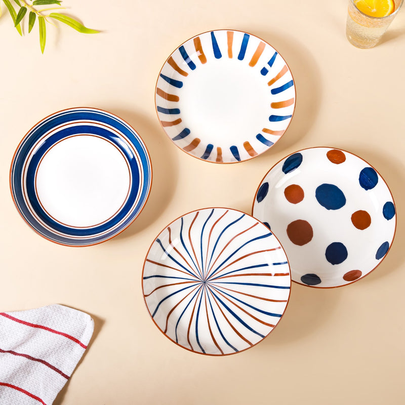Meraki Ceramic Deep Dish - Serving plate, pasta plate, lunch plate, deep plate | Plates for dining table & home decor