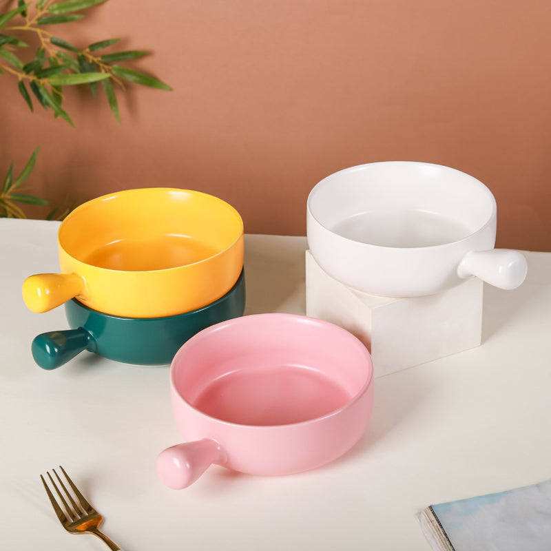 Bowl with Handle - Ceramic bowl, salad bowls, snack bowls | Bowls for dining table & home decor
