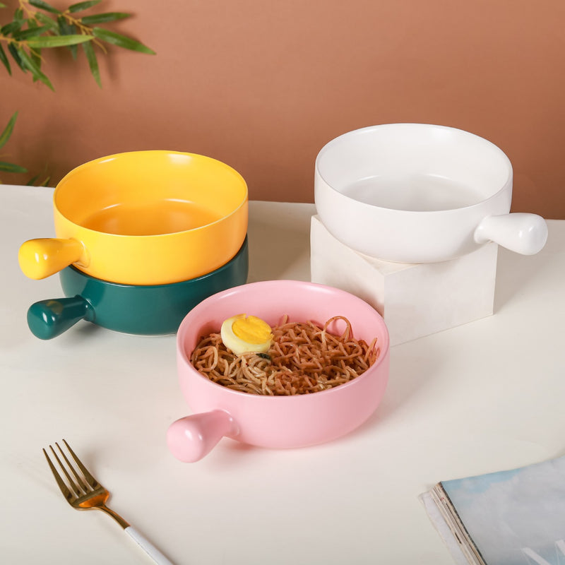 Bowl with Handle - Ceramic bowl, salad bowls, snack bowls | Bowls for dining table & home decor