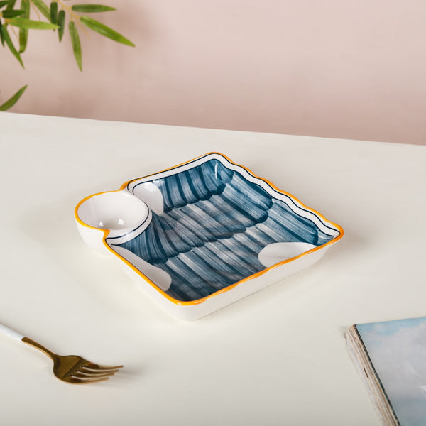Chip and Dip Plate Nitori - Serving plate, snack plate, momo plate, plate with compartment | Plates for dining table & home decor