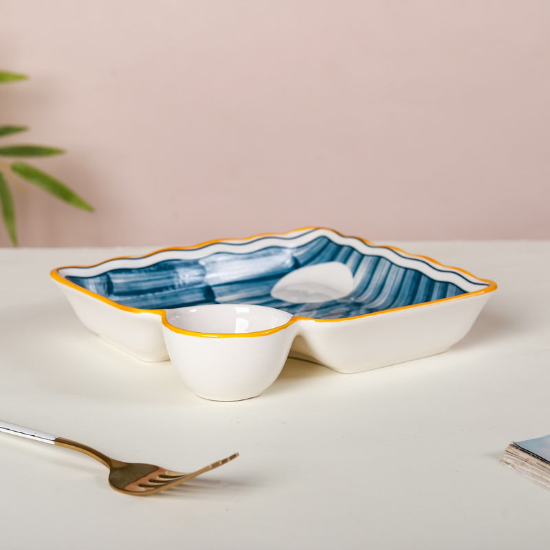 Chip and Dip Plate Nitori - Serving plate, snack plate, momo plate, plate with compartment | Plates for dining table & home decor