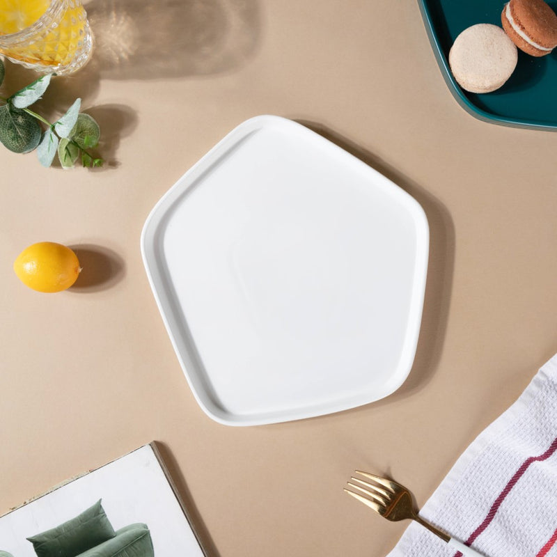 GEOMETRIC Pentagon Plates - Serving plate, lunch plate, ceramic dinner plates| Plates for dining table & home decor