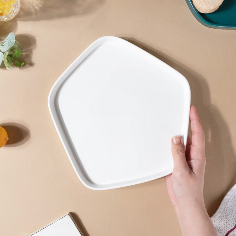 GEOMETRIC Pentagon Plates - Serving plate, lunch plate, ceramic dinner plates| Plates for dining table & home decor