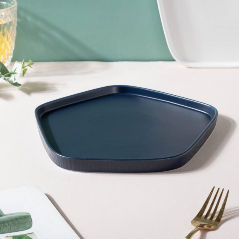 GEOMETRIC Pentagon Plates - Serving plate, lunch plate, ceramic dinner plates| Plates for dining table & home decor