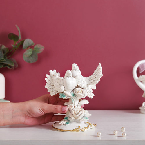 Doves Sculpture For Home Decor White