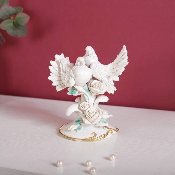 Doves Sculpture For Home Decor White
