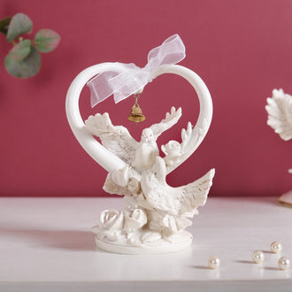 Doves Couple Showpiece Decor White- Doves Couple Showpiece, White Dove Decor, Decorative Dove Figurine, Couple Dove Sculpture, White Bird Decor