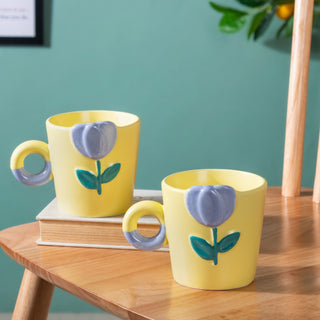 Tulip Coffee Mug Yellow Set of 2 330ml
