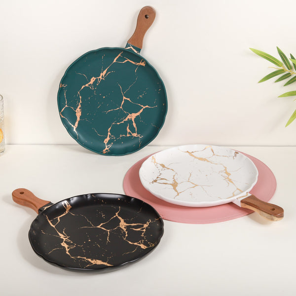 Marble Serving Pan - Ceramic platter, serving platter, fruit platter | Plates for dining table & home decor