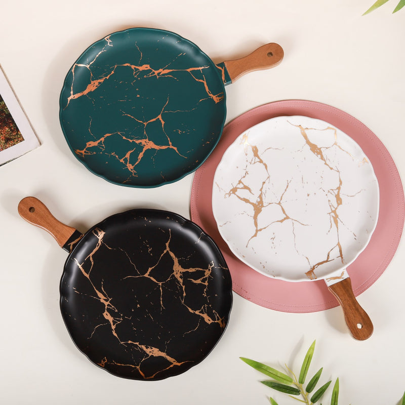 Marble Serving Pan - Ceramic platter, serving platter, fruit platter | Plates for dining table & home decor