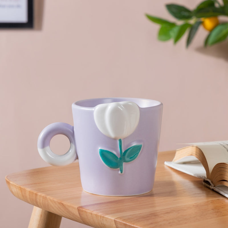 Tulip Coffee Mug Lilac Set of 2 330ml- Mug for coffee, tea mug, cappuccino mug | Cups and Mugs for Coffee Table & Home Decor