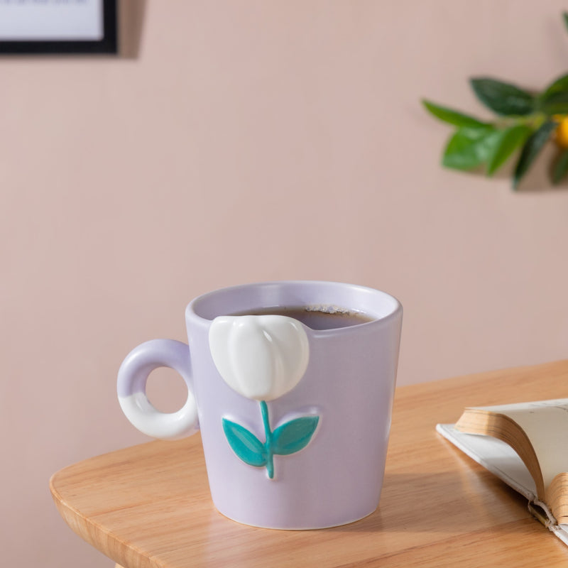 Tulip Coffee Mug Lilac Set of 2 330ml- Mug for coffee, tea mug, cappuccino mug | Cups and Mugs for Coffee Table & Home Decor