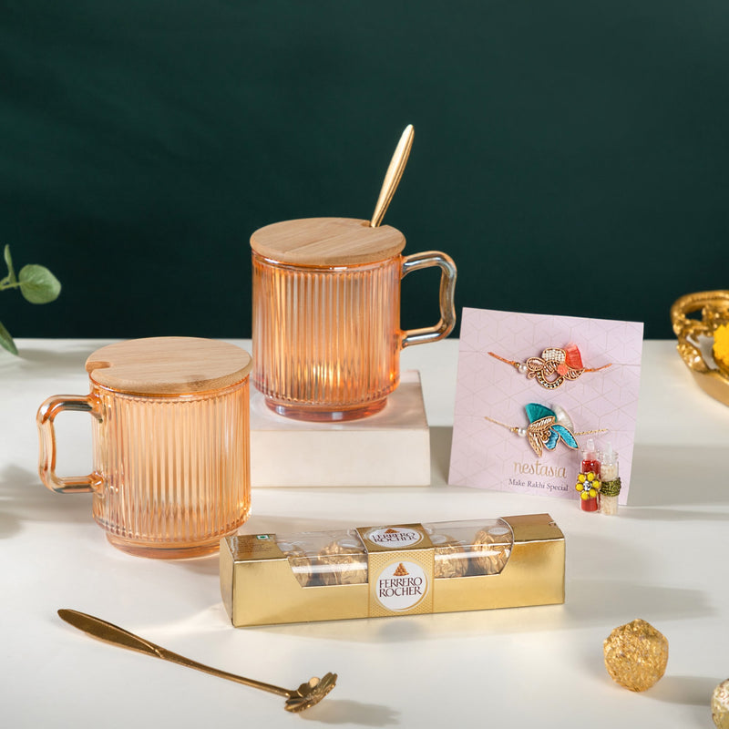 Morning Cuppa Rakhi Gift Hamper Set Of 4