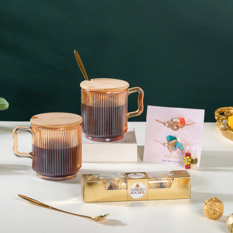 Morning Cuppa Rakhi Gift Hamper Set Of 4