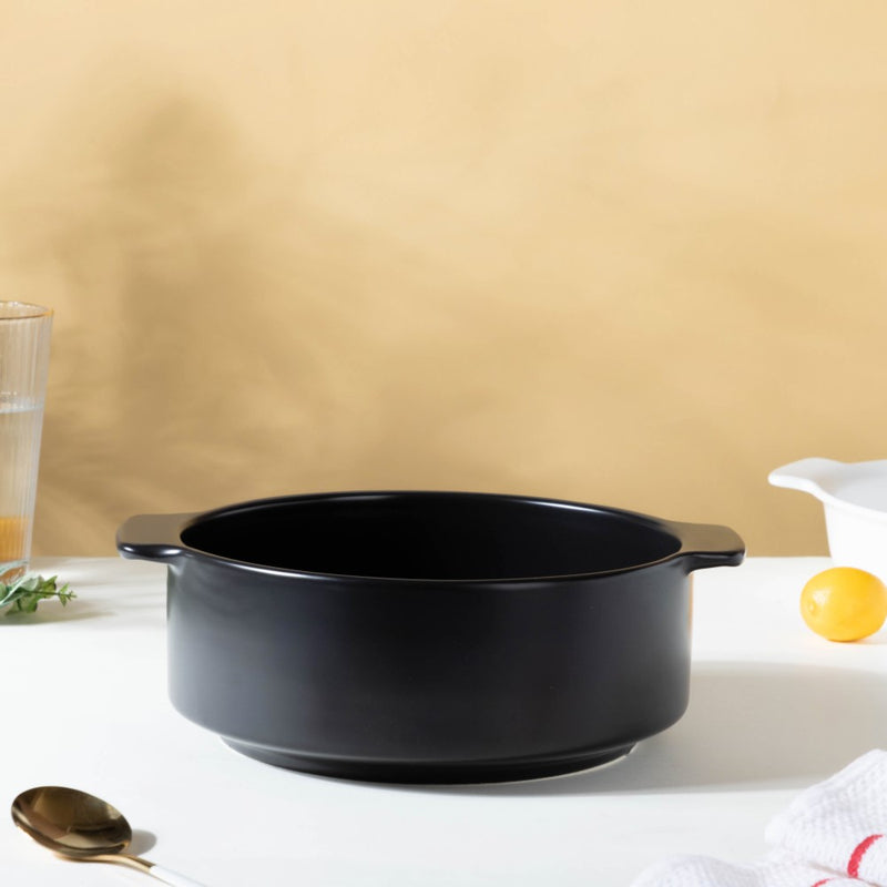 Ceramic Casserole Pots Black 2 L