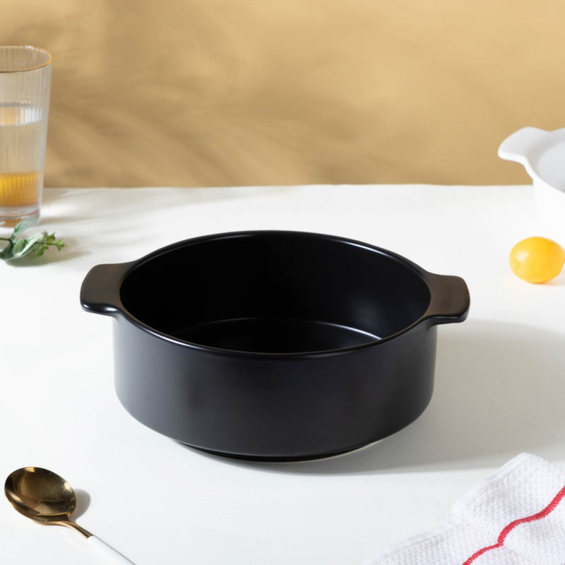 Ceramic Casserole Pots Black 2 L