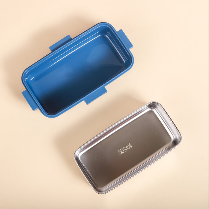 Leak-Proof Stainless Steel Tiffin Box Small Blue 530ml