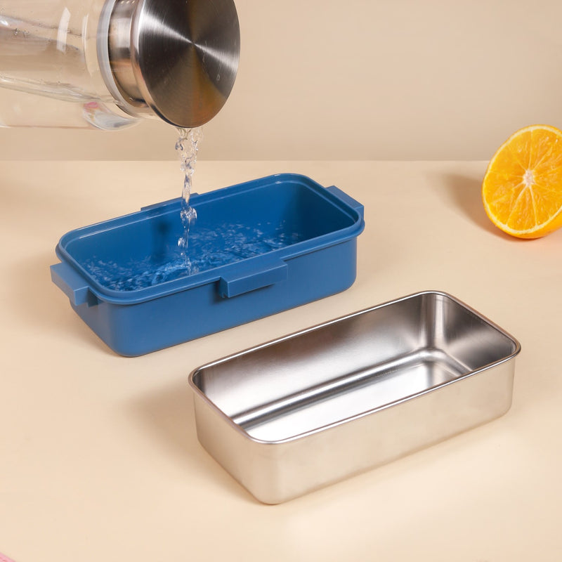 Leak-Proof Stainless Steel Tiffin Box Small Blue 530ml