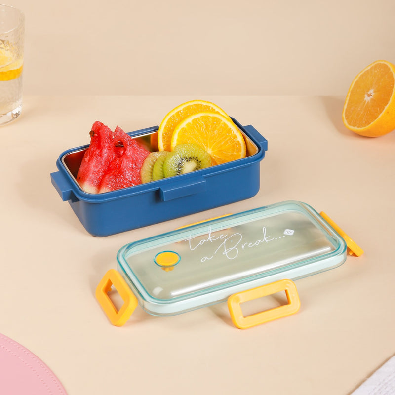 Leak-Proof Stainless Steel Tiffin Box Small Blue 530ml