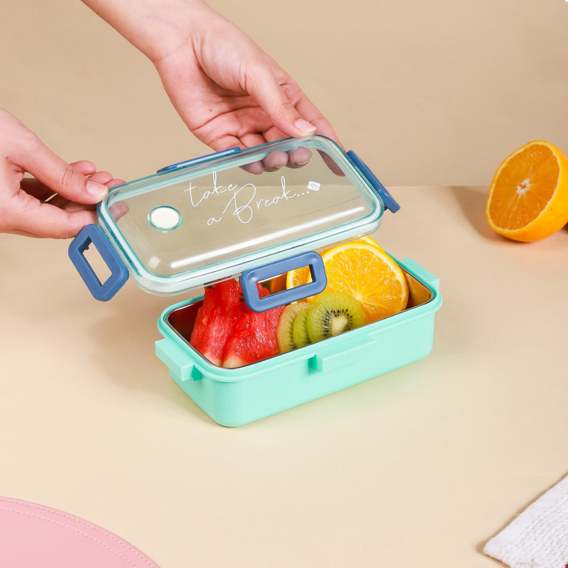 Leak-Proof Stainless Steel Lunch Box Small Mint 530ml