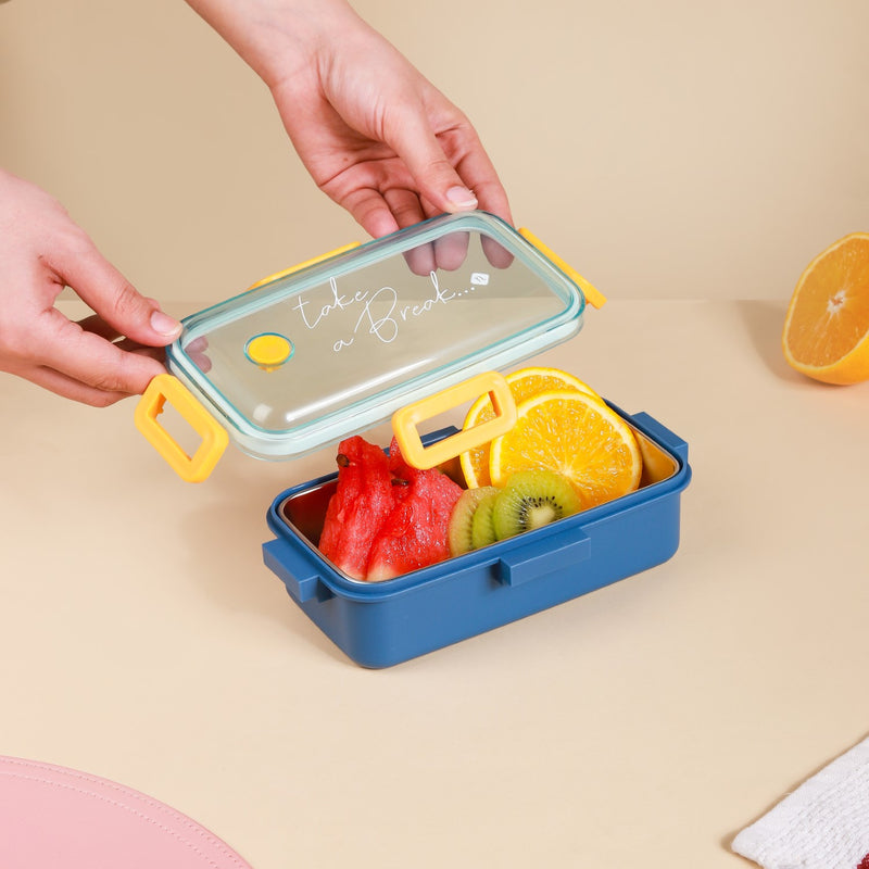 Leak-Proof Stainless Steel Tiffin Box Small Blue 530ml