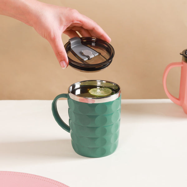 Insulated Portable Mug With Lid Green 400ml