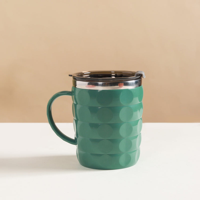 Portable Coffee Mug With Lid Green 400ml - Travel mug, travel mug with lid, coffee mug, insulated mug, travel coffee mug, travel coffee mug with lid