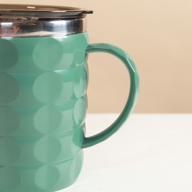 Portable Coffee Mug With Lid Green 400ml - Travel mug, travel mug with lid, coffee mug, insulated mug, travel coffee mug, travel coffee mug with lid