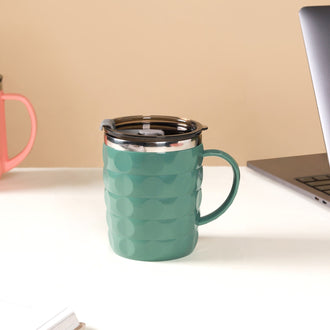 Portable Coffee Mug With Lid Green 400ml - Travel mug, travel mug with lid, coffee mug, insulated mug, travel coffee mug, travel coffee mug with lid